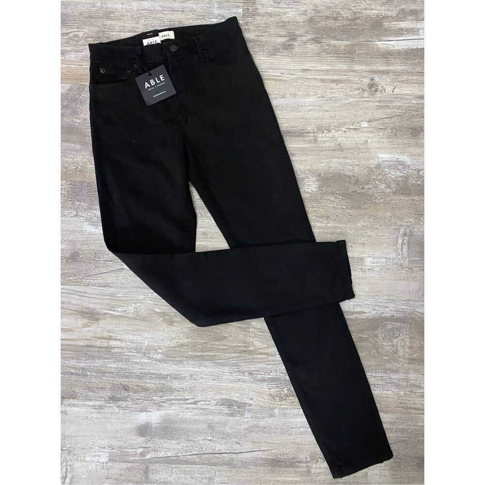 Able High Rise Skinny Jeans Black Crop Claudia Women’s Sz 25